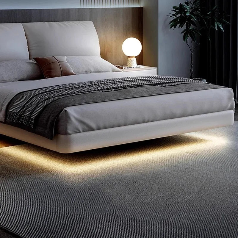 Designer Modern Frame Bed Wood White Europen King Size Bedroom Double Bed Full Size Bedframe Cama Dobravel Bedroom Furniture