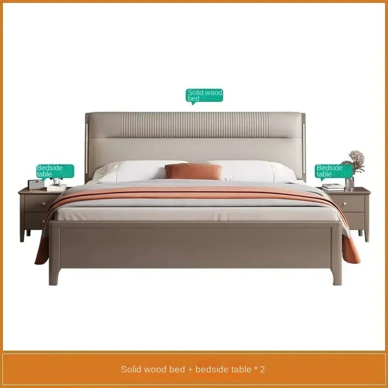 European Elegant Tall Bed Double Queen Pretty Bedroom King Frame Bed Luxury Lit Pliable Modern Camas De Dormitorio Furniture