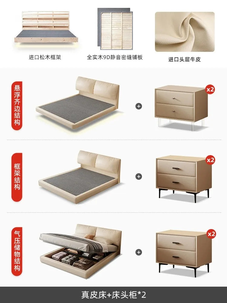 Designer Modern Frame Bed Wood White Europen King Size Bedroom Double Bed Full Size Bedframe Cama Dobravel Bedroom Furniture