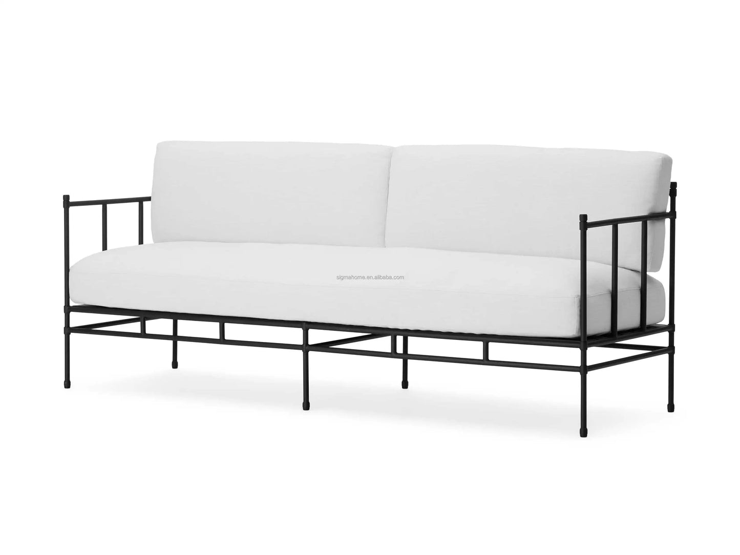 Modern European Style Aluminum Outdoor Sofa Upholstered Classical Outdoor Loveseat Sofa