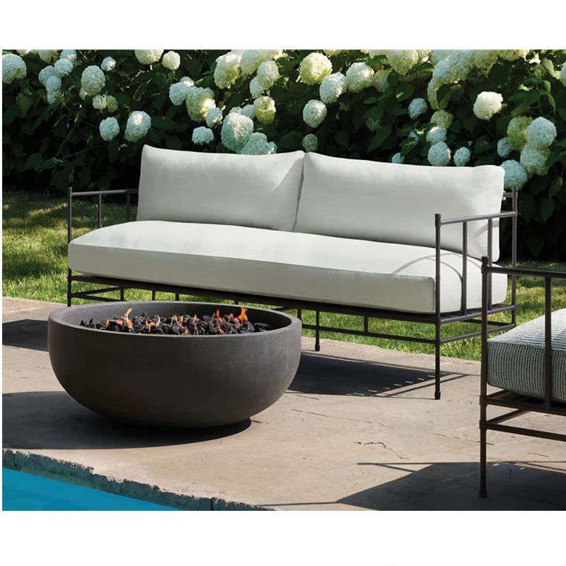 Modern European Style Aluminum Outdoor Sofa Upholstered Classical Outdoor Loveseat Sofa