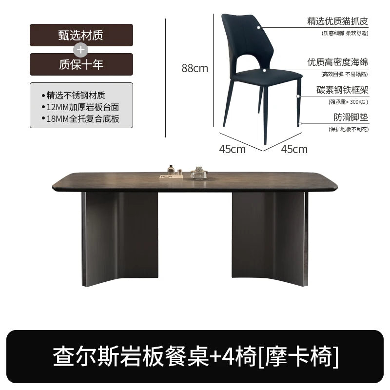 Salon Living Room Dining Table Party Rectangular Luxury Modern Dining Table Kitchen Salon Design Lounge Muebles Hotel Furniture