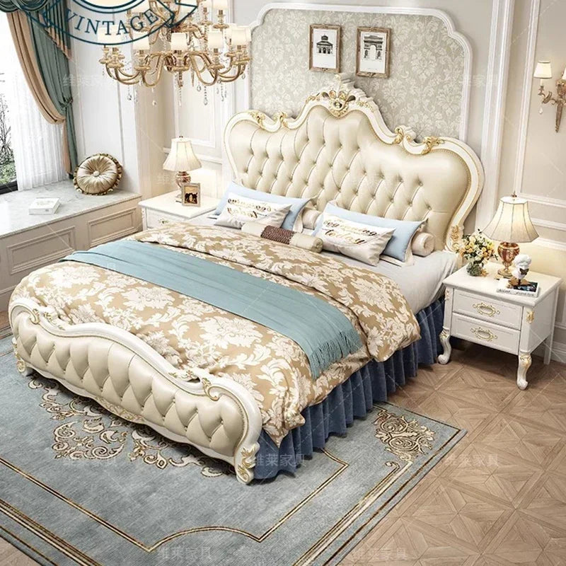 Beauty Multifunctional Bed Bedroom Double Modern Luxury Design Girls Bed Princess Sleeping Platform Cama Lounge Suite Furniture