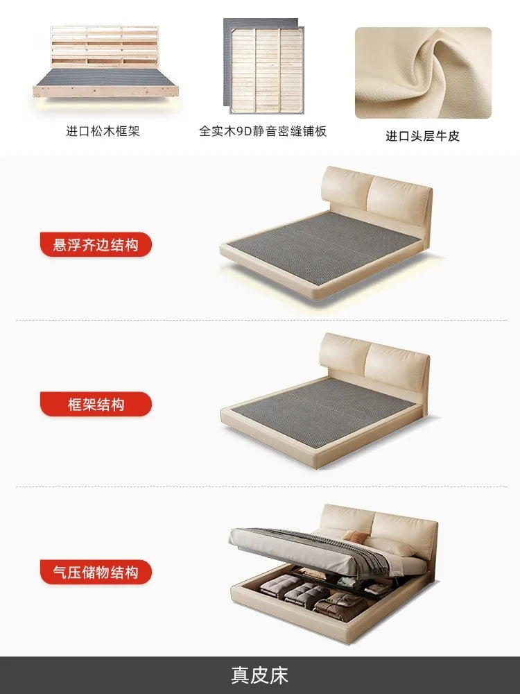 Designer Modern Frame Bed Wood White Europen King Size Bedroom Double Bed Full Size Bedframe Cama Dobravel Bedroom Furniture