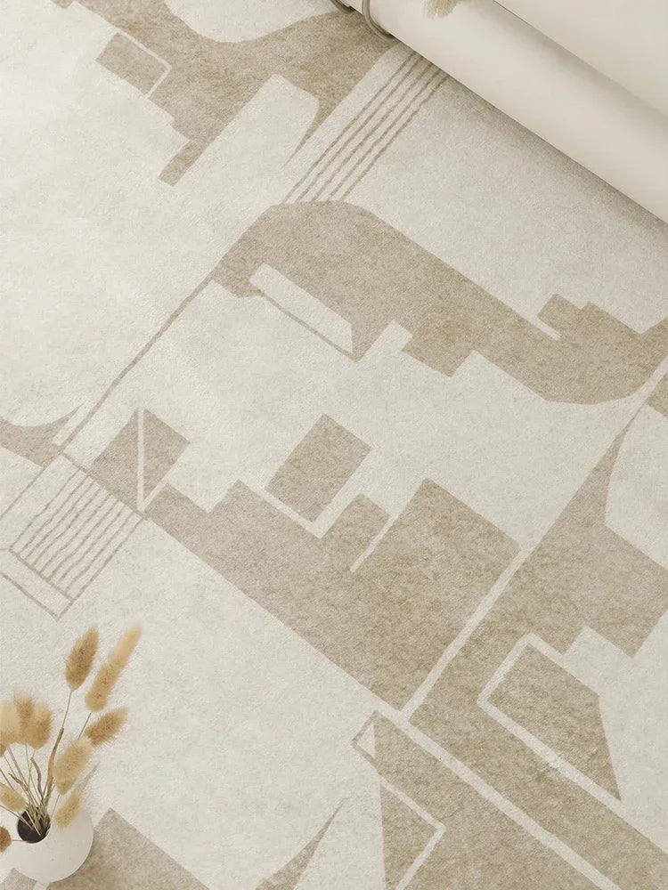 Living Room Carpet Cream Color Abstract Carpet Comfortable Soft Carpet for Bedroom Machine Washable Easy To Clean Rugs Alfombra