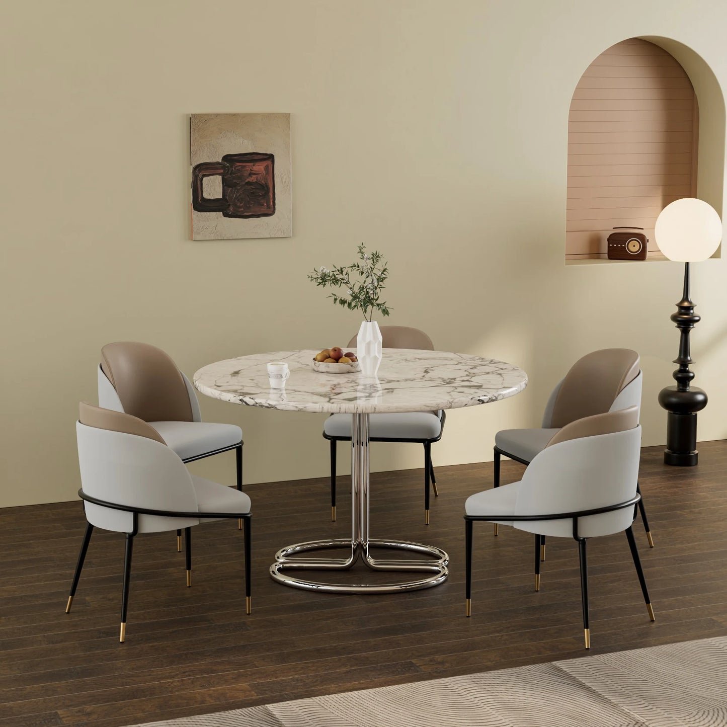 LUVODI Luxury Set Of 2 Dining Chairs Kitchen Accent Leisure Microfiber Leather Living Room Chairs for Dining,Kitchen,Study Room