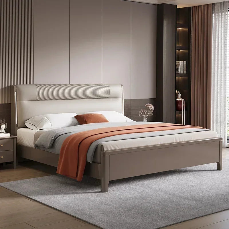 European Elegant Tall Bed Double Queen Pretty Bedroom King Frame Bed Luxury Lit Pliable Modern Camas De Dormitorio Furniture