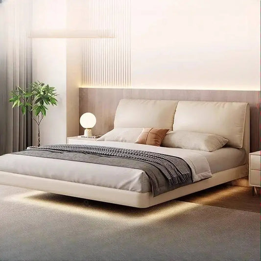 Designer Modern Frame Bed Wood White Europen King Size Bedroom Double Bed Full Size Bedframe Cama Dobravel Bedroom Furniture