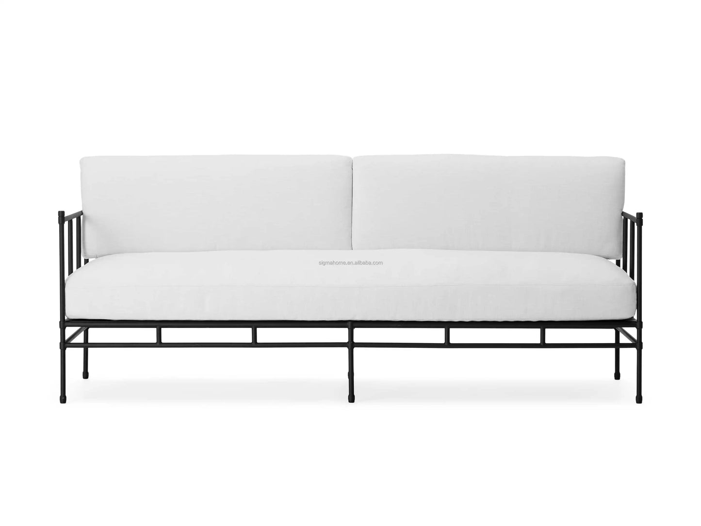 Modern European Style Aluminum Outdoor Sofa Upholstered Classical Outdoor Loveseat Sofa