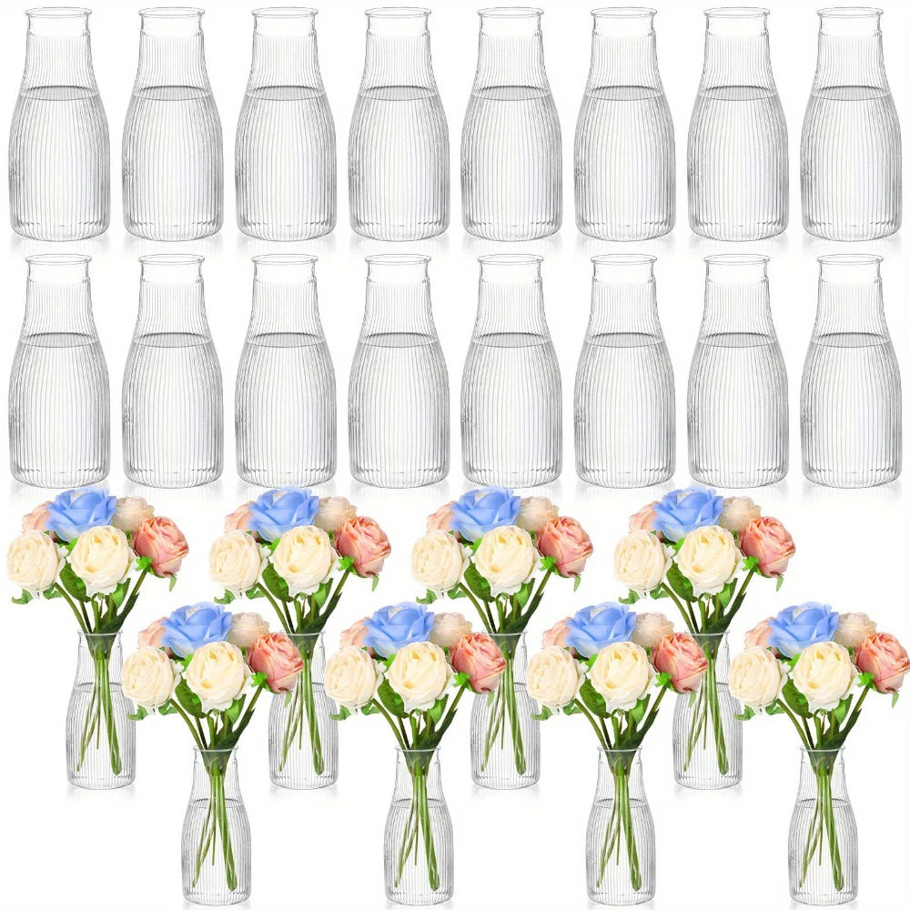 10pack tall vertical pattern vases, transparent vases, aesthetic decorative vases, diy florals flower arrangement crafts