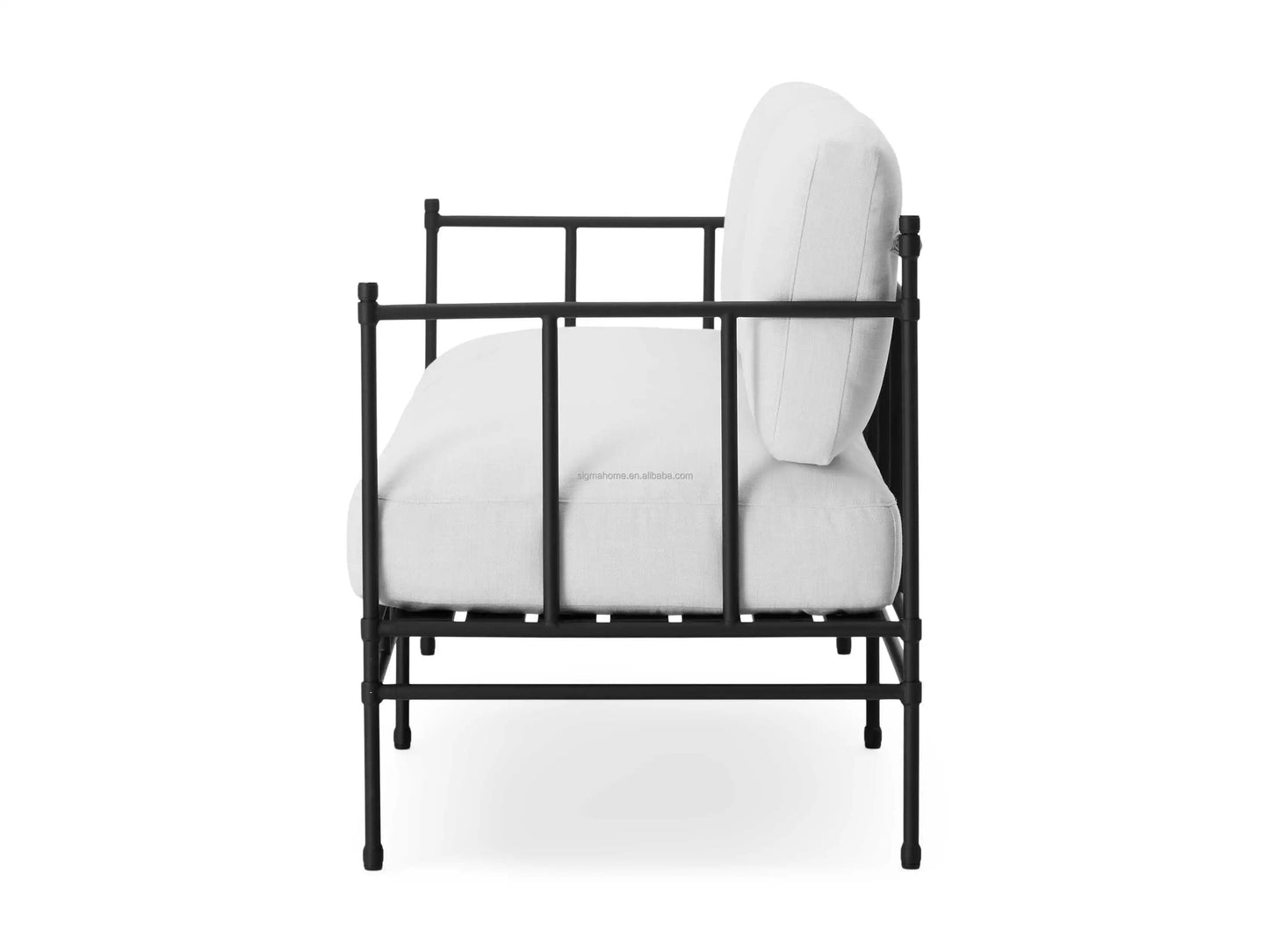 Modern European Style Aluminum Outdoor Sofa Upholstered Classical Outdoor Loveseat Sofa